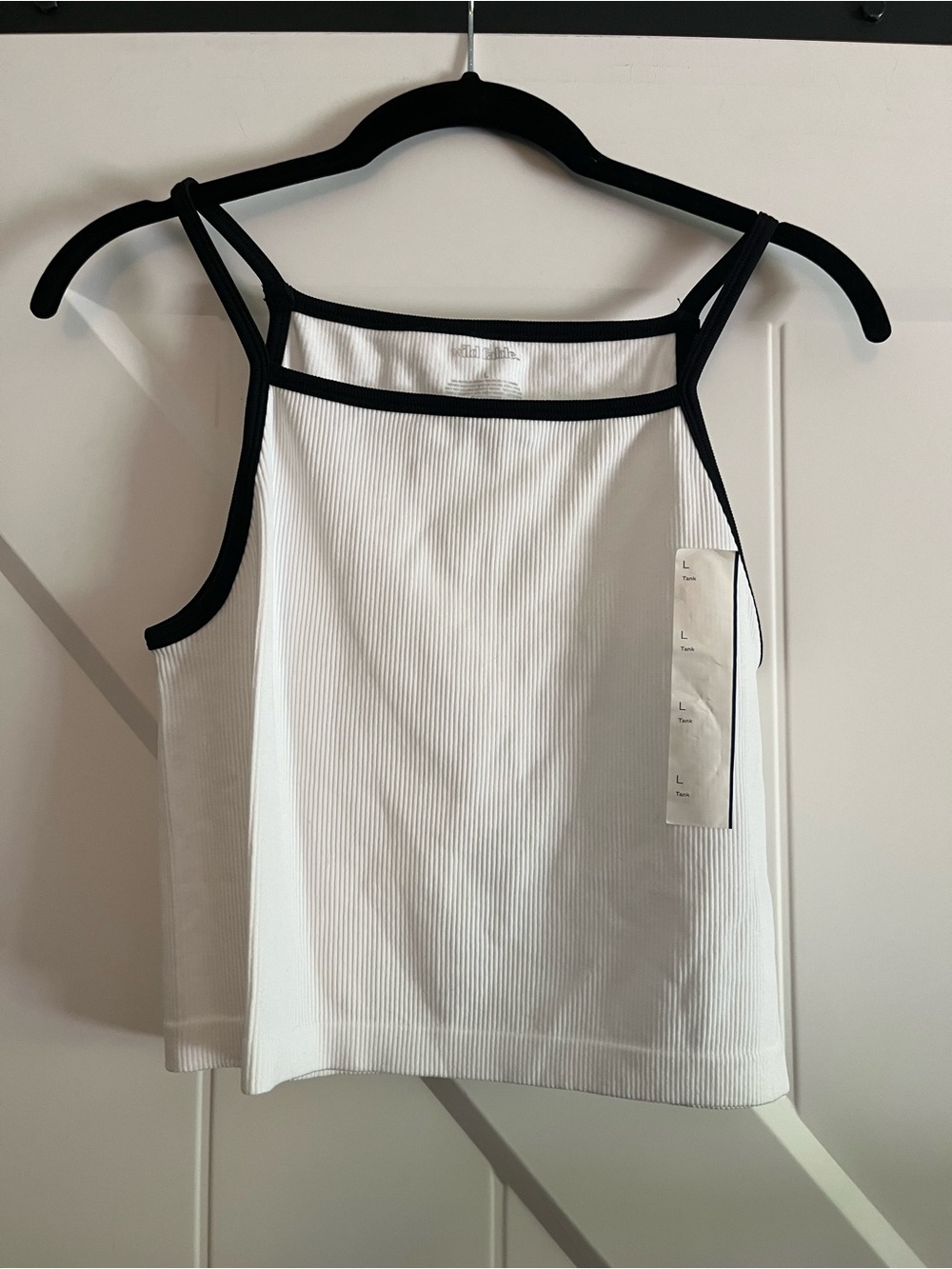 White Ribbed Cropped Tank